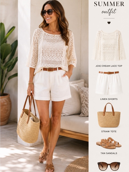 Joie Tops - Joie cream lace top size small